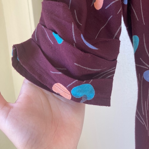 Christy Dawn Printed Button Up dress Plum Medium - Picture 4 of 5